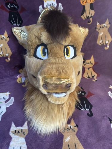 Golden deer fursuit head - golden,