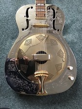 Ozark Slimline Resonator Guitar with engraved Nickel Plated Steel Body 