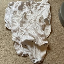 Plain White Baby Girl Baby Boy Strappy Vests 0-3 Months. M&S 5 pack