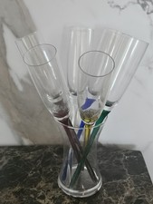 Champagne Flutes With Vase 6 Flutes