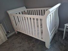 BOORI Solid Wood White Sleigh Cotbed - preloved