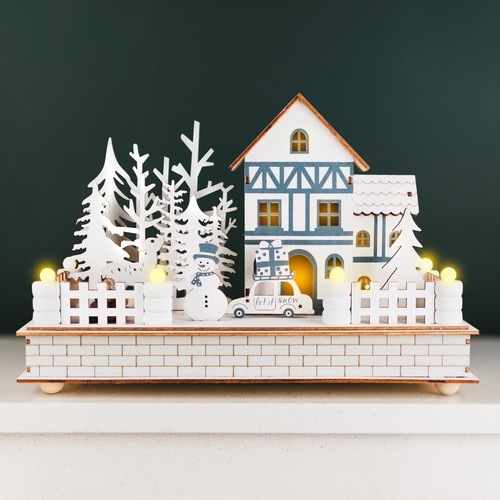 Christmas wooden village - wooden, scene