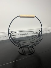 Black Wire Small Hanging Fruit Basket (28cm x 24.5cm x 23cm) Matalan Home Decor