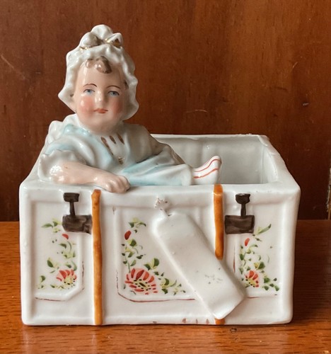 Antique porcelain trinket pot - porcelain,