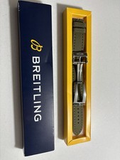 Breitling 22mm / 20mm Military Strap and Brushed Folding Deployment Clasp New