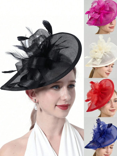 Big saucer sinamay headband - saucer,