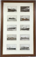 Vintage Manchester Liners Ltd, Ship Postcard Collection, Mounted & Framed 1950's