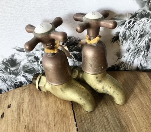 Antique brass taps vintage old - brass,