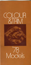 Opel Kadett inc.GT/E Ascona Manta UK COLOURS & TRIM 1978 model year
