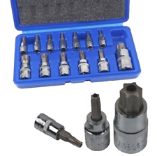 US PRO Tamper Proof Torx Bit Socket Set 13 Piece Security Pin Tamper Torx 1497