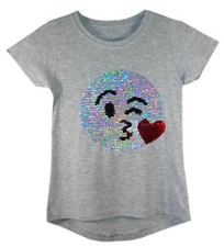 Girls T-Shirt Emoji Wink Bunny