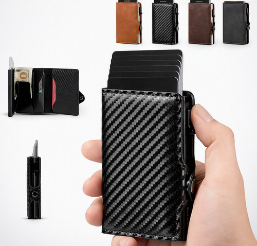 Mens trifold carbon fibre - carbon,