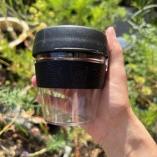 KeepCup Reusable Coffee Cup Small 9oz 270ml Black Lid Grip Eco Travel Mug