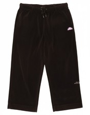 ELLESSE Womens Crop Tracksuit Trousers UK 20 2XL W40 L26 Black Polyester AQ11