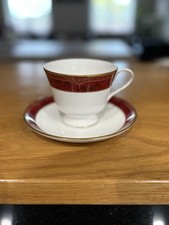 Spode Bordeaux Tea Cup & Saucer X 8
