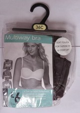 Florence & Fred 36C Black Multiway Strap Bra Underwired - New & Unused