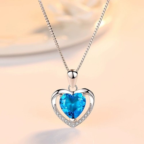 Heart crystal pendant - heart, 925