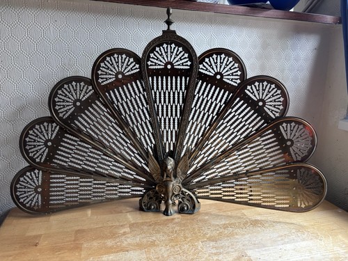 Vintage antique brass peacock - vintage,