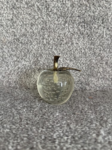 Vintage clear glass apple - clear,
