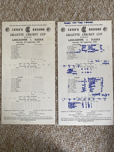 Scorecard gillette cricket - 2, x