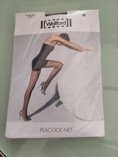 NIB • WOLFORD • PEACOCK Net Tights  dark grey size M