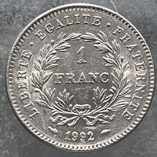 1992 french franc coin one - coin, ~
