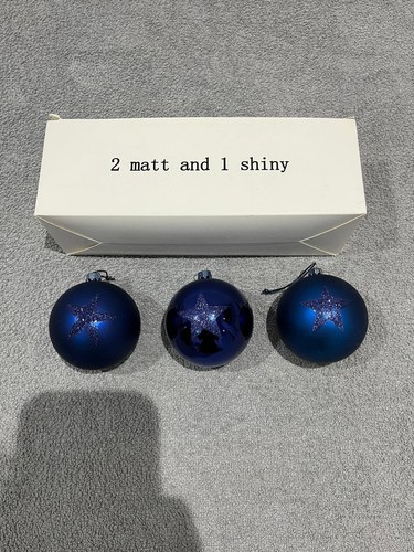 Christmas baubles blue matt - blue,
