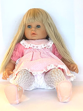 Zapf Creations Toddler Doll vintage original clothes, girl blonde hair blue eyes