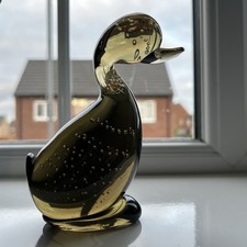 Whitefriars Glass Twilight Dilly Duck with Controlled Bubble RARE