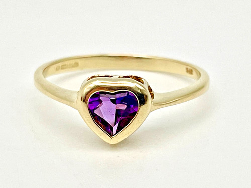 Hallmarked 9ct gold amethyst - 9ct,