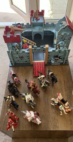 Wooden fort and schleich - wooden,