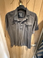 Next Men’s Short Sleeve Shirt – Size XL – Charcoal Grey – Military Style