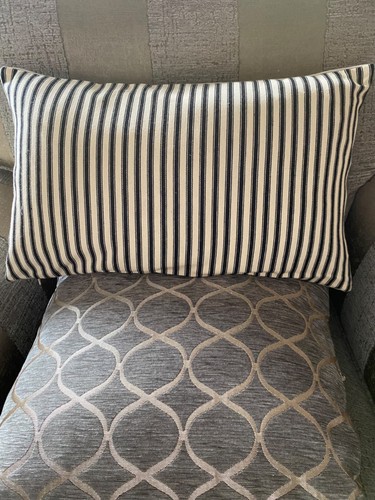 Black cream ticking - , cushion