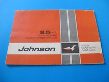 Boat Motor Johnson 1969 Owners Manual 9.5hp Sea Horse Models