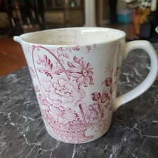Charlotte Royal Crownford Pink Measuring Cup Pitcher Floral TransferWare 18oz