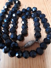 Whitby Jet bead mourning necklace antique vintage 29 grams