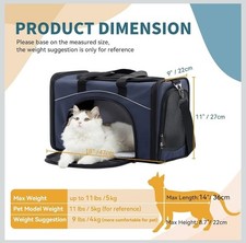 Petsfit Cat Carrier Airline Approved Travel Carrier Bag Dog Puppy Kitten Pet