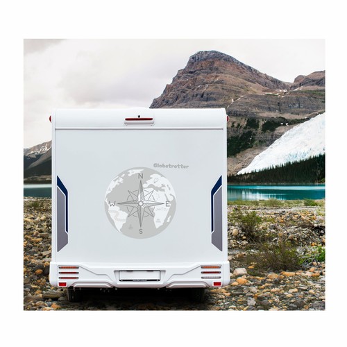 Globe compass sticker - globe,
