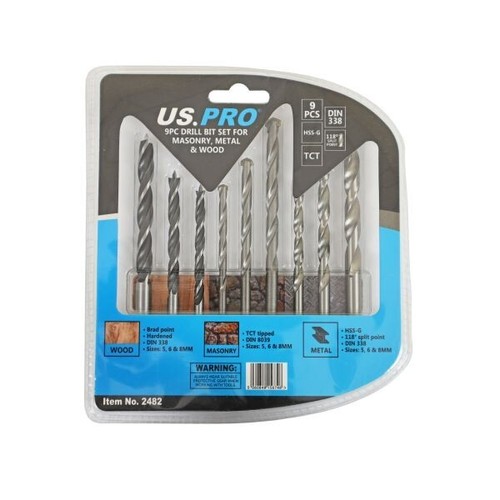 Pro tools 9pc drill - drill, set