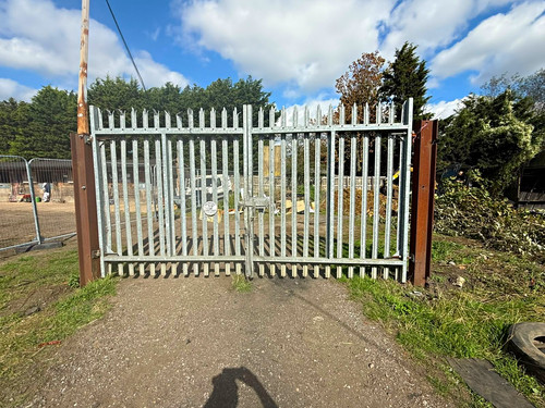 Galvanised metal driveway gate - galvanised,