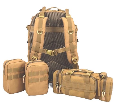 Tactical backpack rucksack 4pc - tactical,