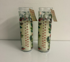 Christmas Advent Calendar Fragranced candles - set of 2 - Holly design