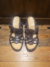 Clarks Brown Wedge Sandals