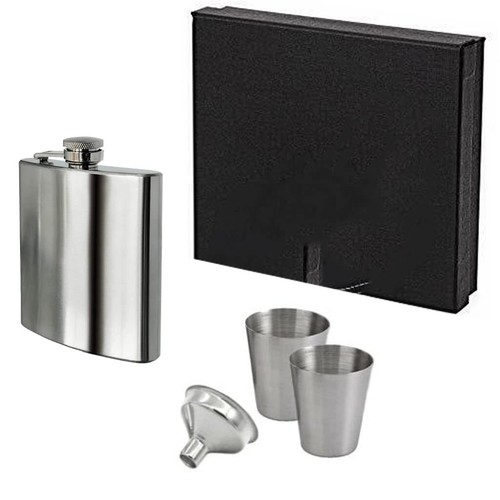 Stainless steel hip flask - steel,