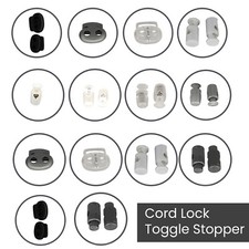 Drawstring Plastic Toggle Stopper Cord Lock Metal Spring for Shoelace Bag Jacket