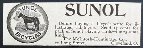 Rare 1897 sunol bicycle - sunol,
