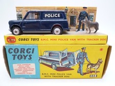 VINTAGE CORGI TOYS 448 AUSTIN MINI POLICE VAN & DOG IN ORIGINAL BOX 1964