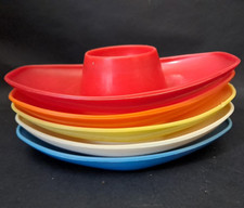 5x Vintage Stacking Plastic Boat Egg Cups Retro Camper Caravan 60’s 70’s (B)