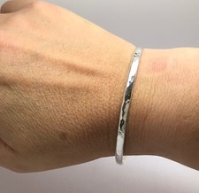 Hammered bangle solid Sterling