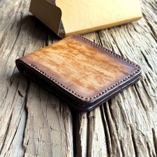 Classic Handmade Pure Leather Card Holder Slim Wallet for Cards & Cash